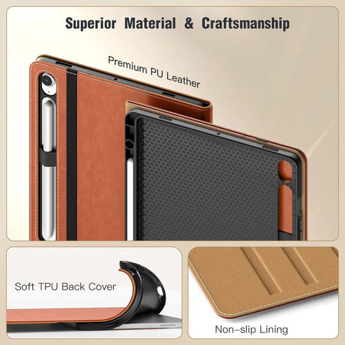 Funda Para Samsung Galaxy Tab S10 Lite/s10 Fe/s9 Fe/... Marrón