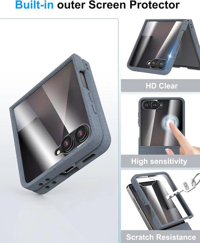 Funda Samsung Galaxy Z Flip 7, Protect De Pantalla Integrado Gris Oscuro