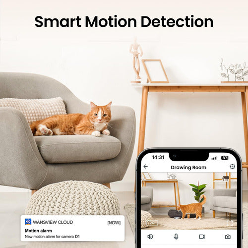 Cámara De Vigilancia Doméstica 2k Wifi - Cobertura Comple... Blanco