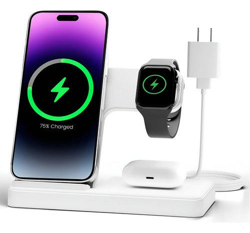 Estación De Carga Inalámbric Para iPhone, Airpod Y Watch
