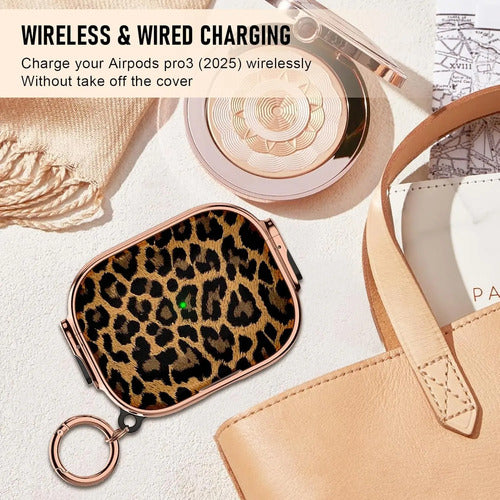Estuche Para Apple AirPods Pro 3 (2025) Leopardo Dorado