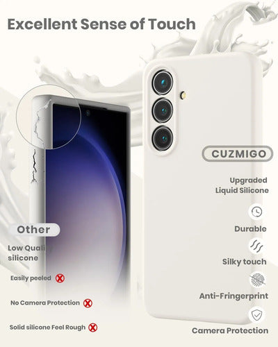Funda De Silicona Líquida Para Samsung Galaxy S25 Blanco Lisa