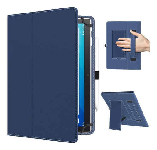 Funda Universal Timovo Para Tablet 10.1 Con Soporte Y Correa Azul Marino