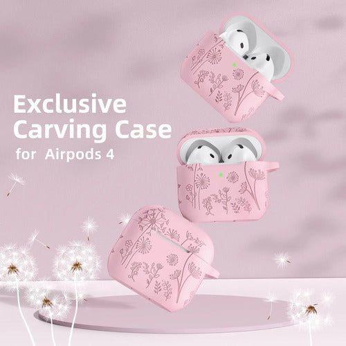 Funda Protectora De Silicona Para AirPods 4 Rosa
