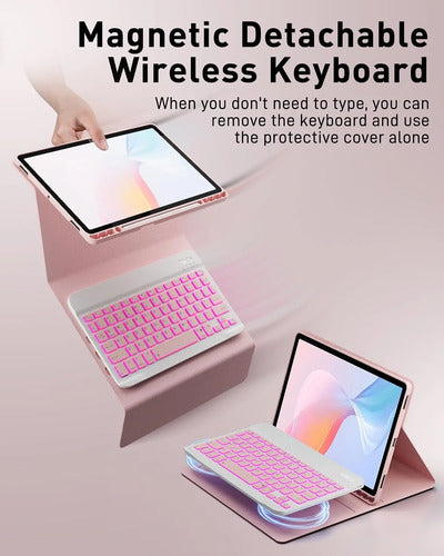 Funda Con Teclado Samsung Galaxy Tab A9 8.7 PuLG Rosa