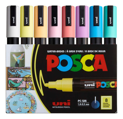 Set Profesional De 8 Rotuladores Posca En Tonos Suaves