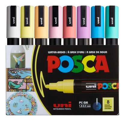 Set Profesional De 8 Rotuladores Posca En Tonos Suaves