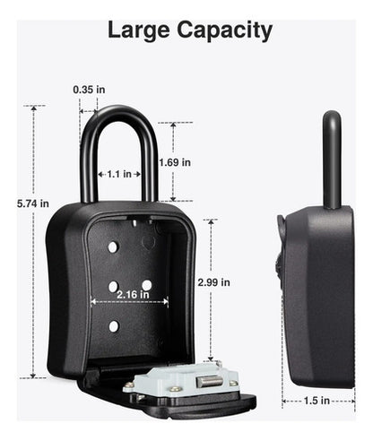 Caja De Seguridad Portátil Para Llaves Puroma C/ Combinacion Negro Puro