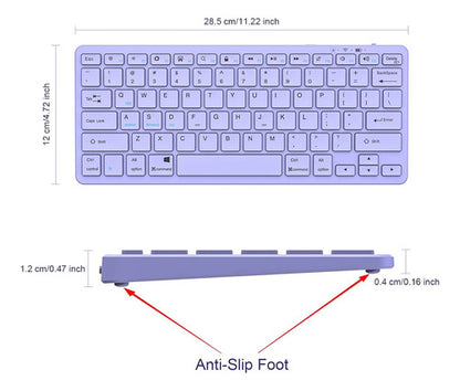 Teclado Bluetooth Taiyang Para iPad Y Dispositivos Bluetooth Morado Claro