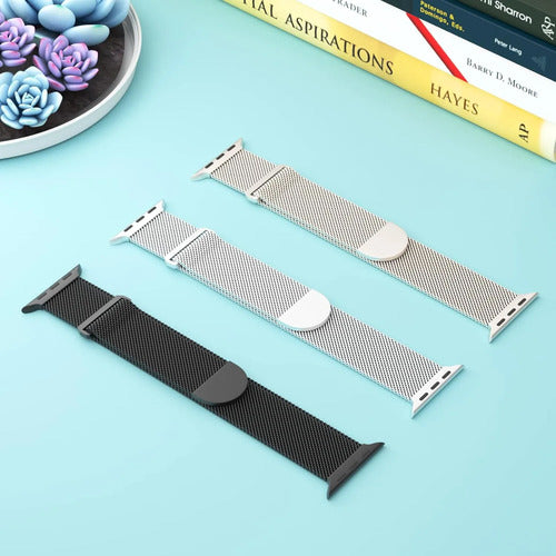Pack 3 Correas Metálicas Malla Para Apple Watch 38-49mm Negro 3.8 Cm