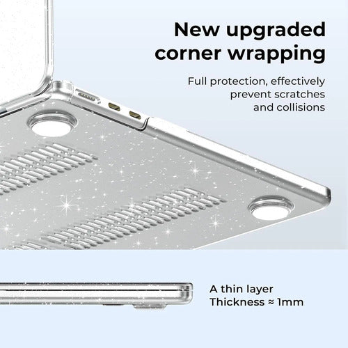 Carcasa Funda Transparente Para Macbook Air 13.6' Plateado