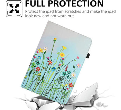 Funda Universal Tablet 10.5-11.5 Pulgadas, Rotación 360°, Flower Grass 08