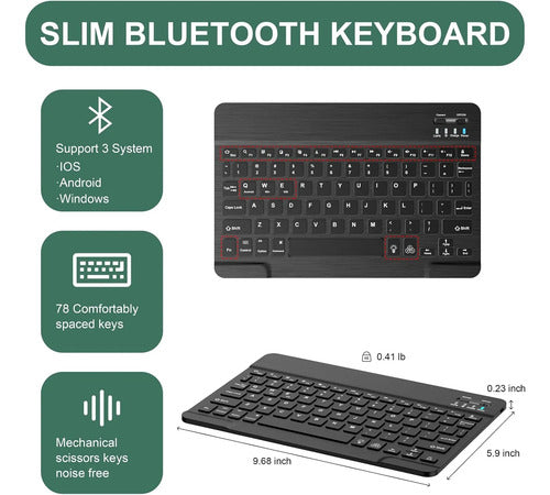 Funda Con Teclado Para iPad (a16) 11th/10th Gen Verde Lima