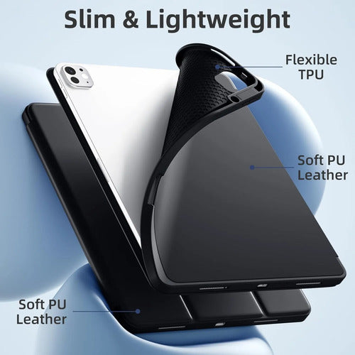 Funda Akkerds Para iPad Pro 13' Con Soporte Para Lápiz Negro