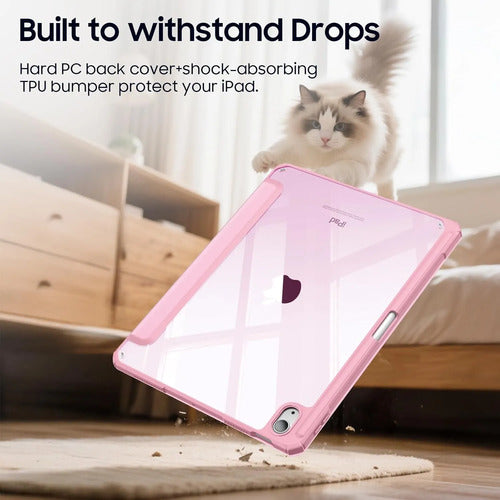 Funda Híbrida Delgada Para iPad Rosa Claro