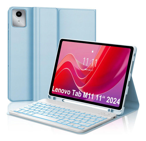 Funda Con Teclado Para Lenovo Tab M11 / K11 Lte 11 Pulgadas Celeste