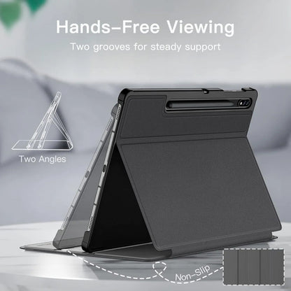 Funda Para Samsung Galaxy Tab S8/s7 Con Soporte S Pen Negro Lisa