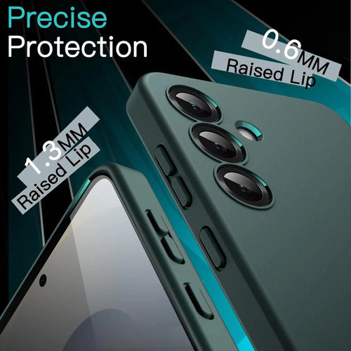 Funda Slim Para Samsung Galaxy S25 Verde Oscuro Liso