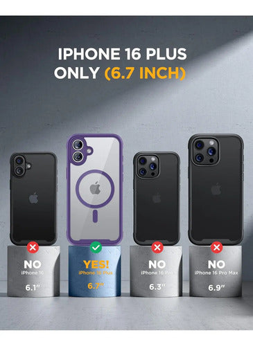 Funda Magnética Miracase Para iPhone 16 Plus 6.7  Con Pro... Violeta Oscuro
