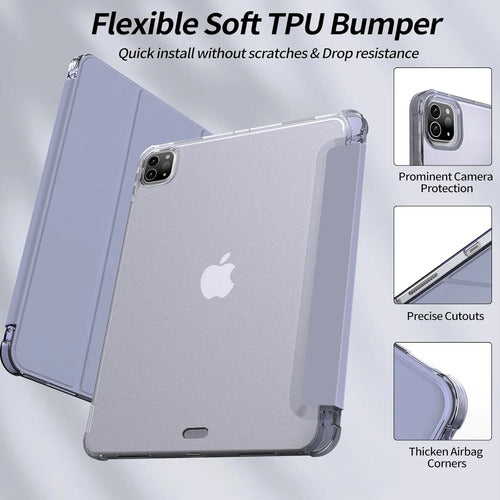 Funda Para iPad Pro 11 Pulgadas Con Soporte Para Lápiz Violeta