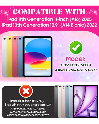 Funda Con Glitter Para iPad A16 Rosa