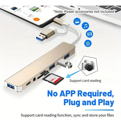 Adaptador Usb C Hub De 8 Puertos Gris Oscuro