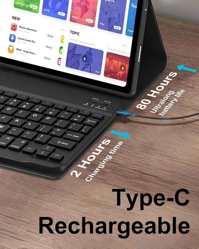 Funda Con Teclado Para Lenovo Tab K10/m10 Fhd Plus Black