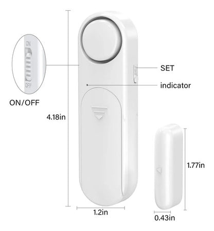 Alarma Inalámbrica Para Puerta/ventana Con Control Remoto Blanco
