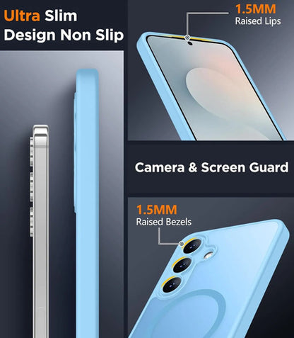 Funda Magnética Para Samsung Galaxy S25 Fe Azul Claro