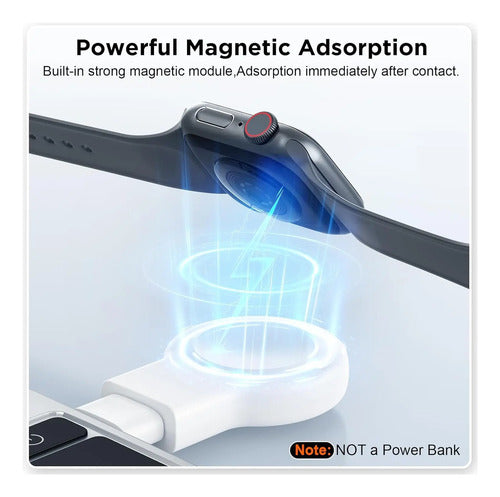 Cargador Usb Portátil Para Apple Watch Usb C Y Usb A Blanco