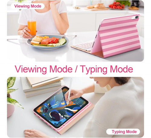 Funda Con Teclado Para iPad 11 Gen Y A16 Rosa