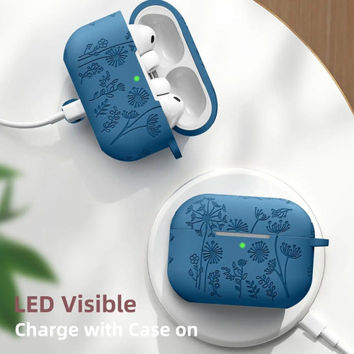 Funda De Silicona Para AirPods Pro 3 Con Kit De Limpieza Azul
