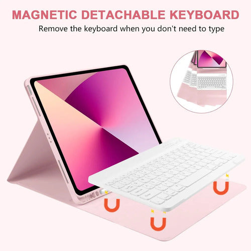 Funda Con Teclado Para iPad Air 13'' M4/m3/m2/pro 12.9 Rosa