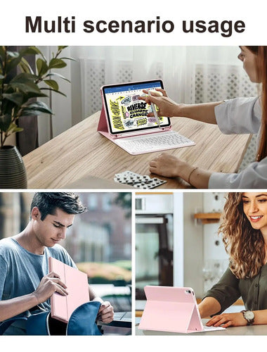 Funda Con Teclado Bluetooth Para iPad Air 11'' M3/m2 & Air Rosa Claro
