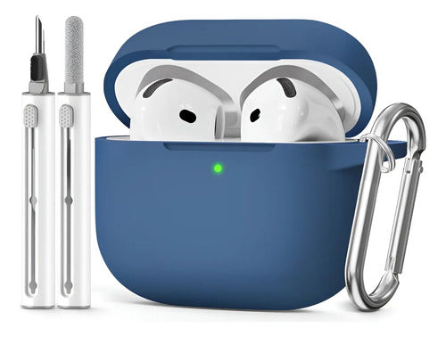 Funda R-fun Para AirPods 4 Con Kit De Limpieza Azul Oscuro