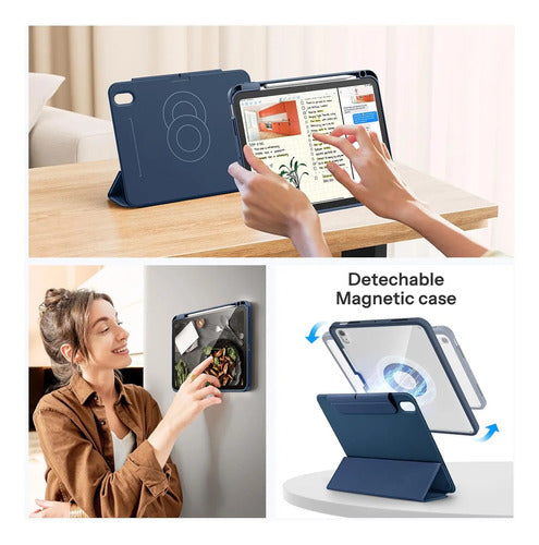Funda Sparin Para iPad A16 11th/10th Gen 2025/2022 Con So... Azul Marino