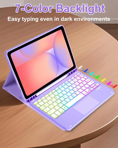 Funda Con Teclado Para Samsung Galaxy Tab S10 Lite/s10 Fe/s9 Violeta