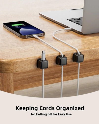 Organizador De Cables Adhesivo Magnético Costop, Pack De 8 Negro