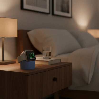 Soporte De Carga De Silicona Para Apple Watch Azul Acero