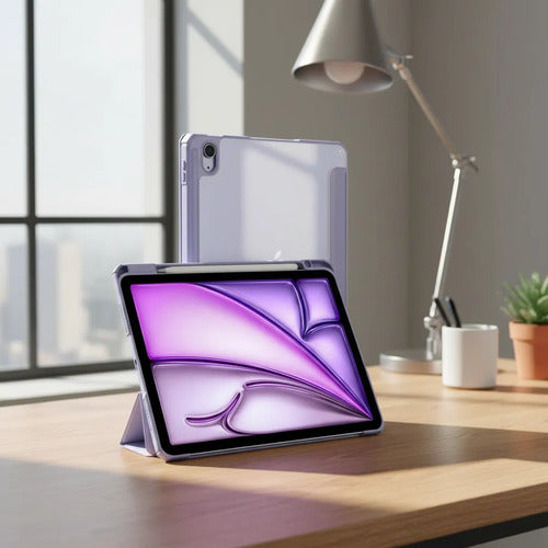 Funda Hybrid Slim Para iPad Air 11' M3/m2, 5ta/4ta. Lila