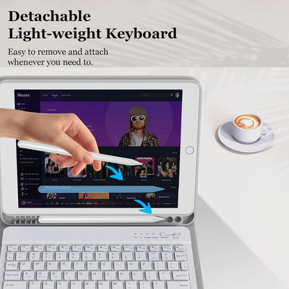 Funda Con Teclado Para iPad 10.2  9th/8th/7th Gris
