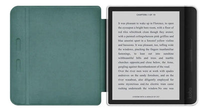 Funda Para Kobo Libra Color 7 Pulgadas Verde Oscuro Lisa