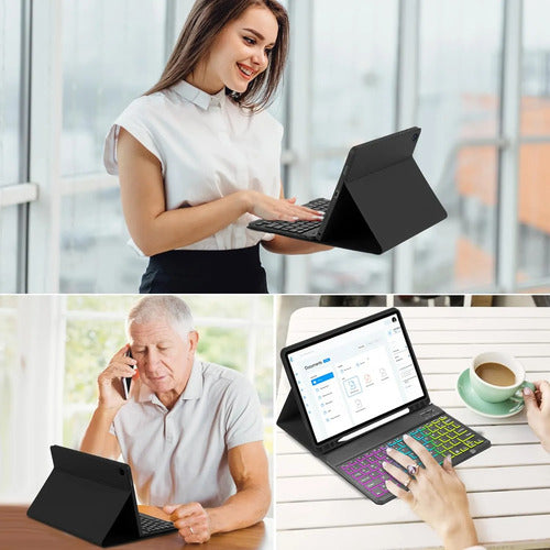 Funda Con Teclado Para Samsung Galaxy Tab A11+/a9. Negro