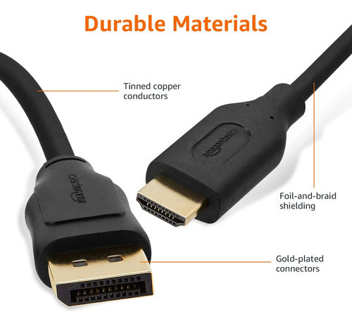 Cable Universal Hdmi 4k A Displayport 1.83m En Negro