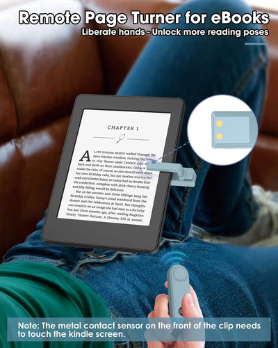Girador De Páginas Con Control Remoto Para Kindle Paperwhite Azul Acero