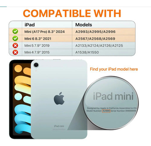 Funda Para iPad Mini 7 (a17 Pro) 2024 Y iPad Mini 6