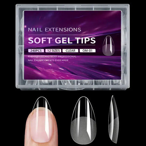 Soft Gel Tips 240 Pcs Uñas Forma De Almendras