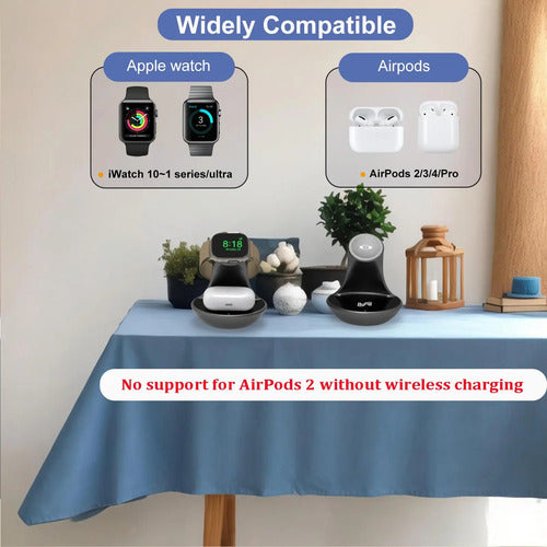 Duo-charger Compatible Con Apple Watch Y AirPods 4/3/2/pro Color