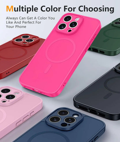 Funda Para iPhone 15 Pro Max: Funda Magnética Antigolpe Rosa Chicle