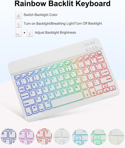 Funda Con Teclado Para Samsung Galaxy Tab A11+/a9+ 11' Rosa